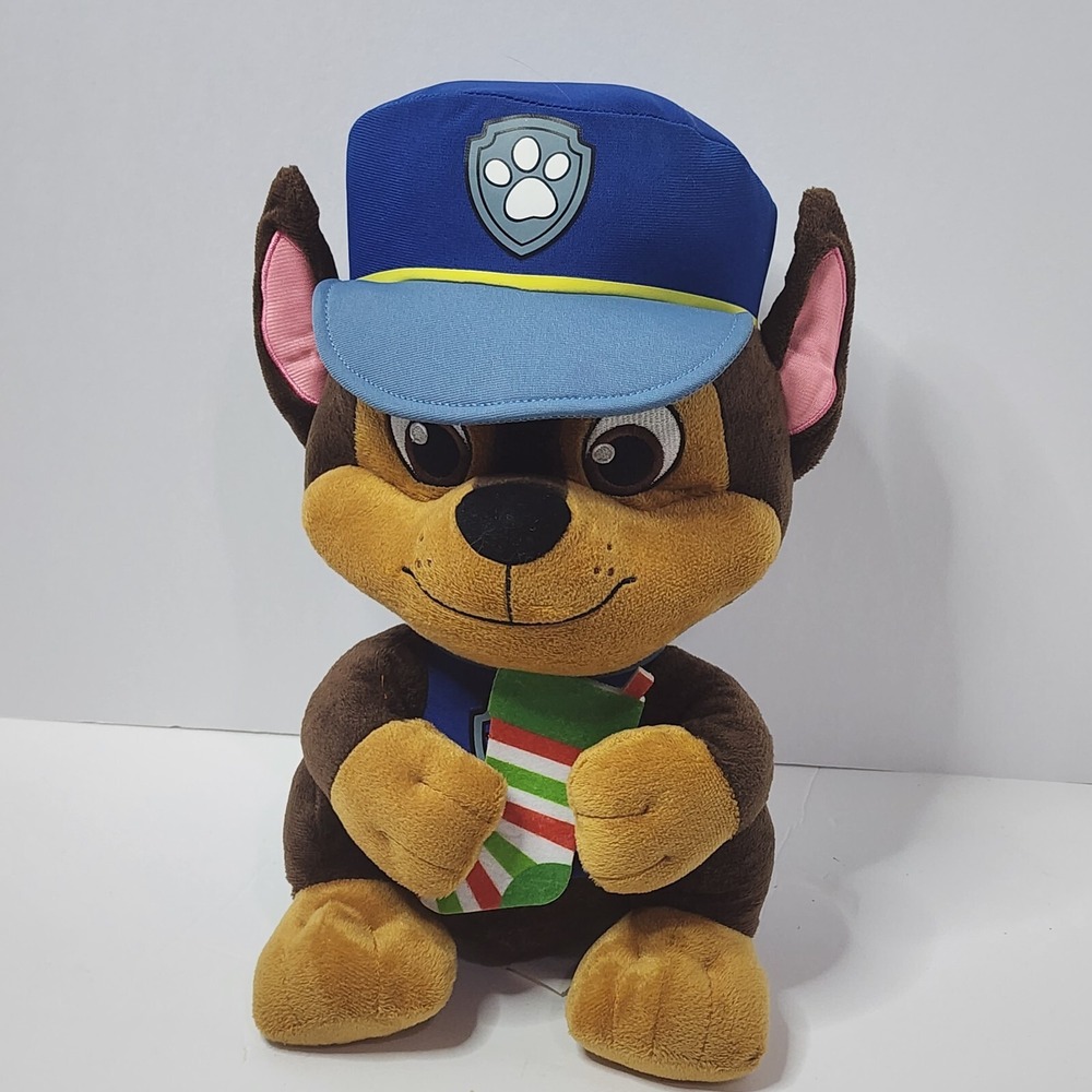 Nickelodeon Paw Patrol CHASE Police Dog Stocking Christmas Holiday Plush 12"